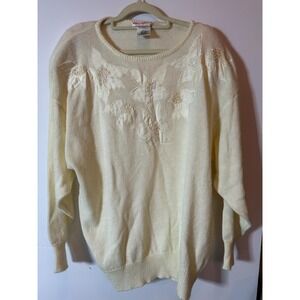 Vintage Lerner Woman design sweater with shoulder pads. Sz L
